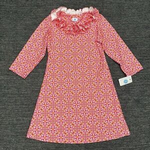 Beacon Hill Krissy Dress Women Medium Ruffle Neck Preppy Country Club Beach USA